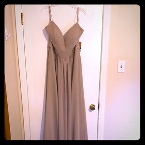 Nude/latte bridesmaid or formal dress